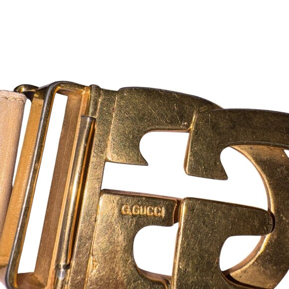 Gucci Leather Belt Double G Buckle Women’s size 80 US 26/4 Italy Vintage - Picture 12 of 13